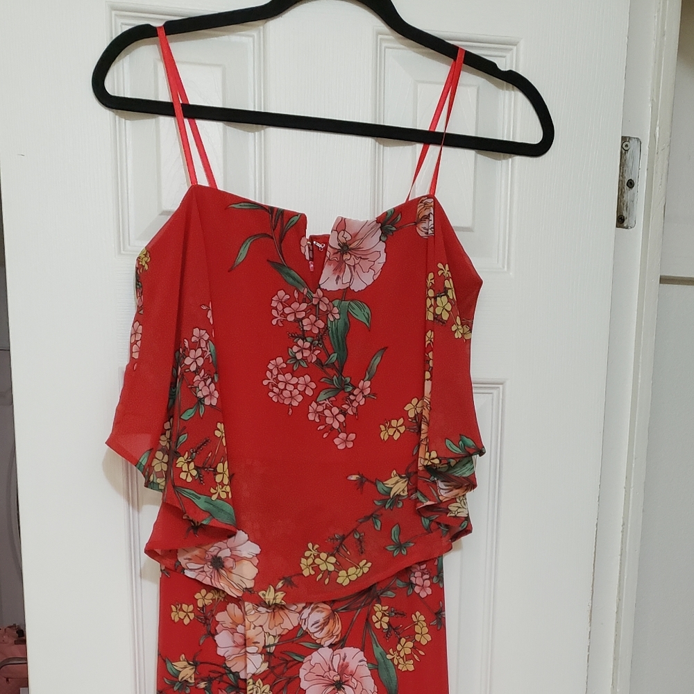 City Triangles Red Floral Maxi Dress